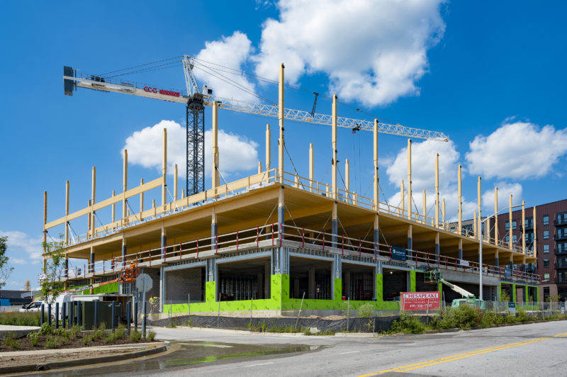 Baltimore’s first mass timber building takes shape, lands tenants